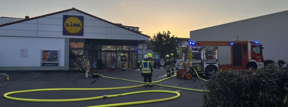 Feuer in Supermarkt in Worms
