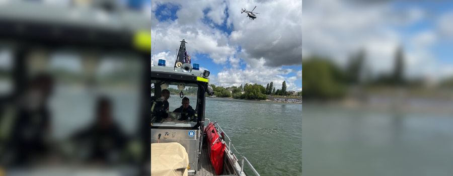 Großeinsatz an Theodor-Heuss-Brücke: Suche nach Person im Rhein