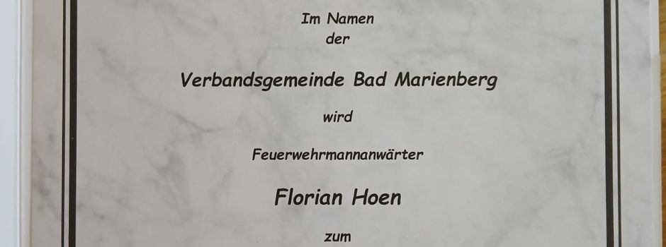 Ein neuer Feuerwehrmann in (und für!) Hardt!