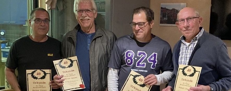 Ehrungen Mitglieder 40 Jahre Tennisabteilung SV Mandern