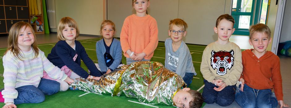 Erste-Hilfe-Kurs für die angehenden Schulkinder des CJD Norbert Kindergartens Clarholz