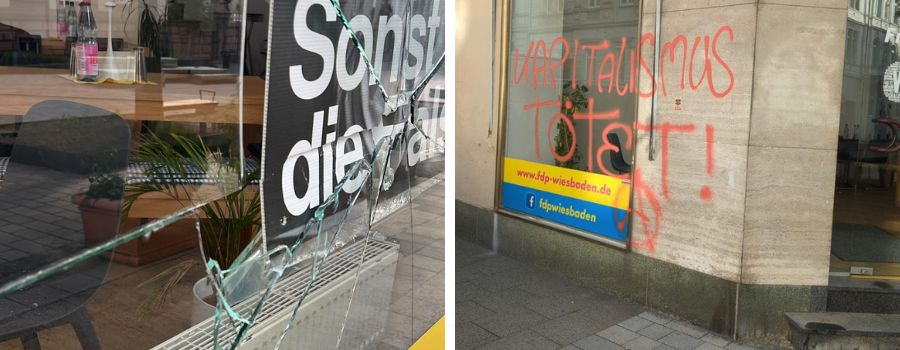 FDP-Zentrale in Wiesbaden angegriffen