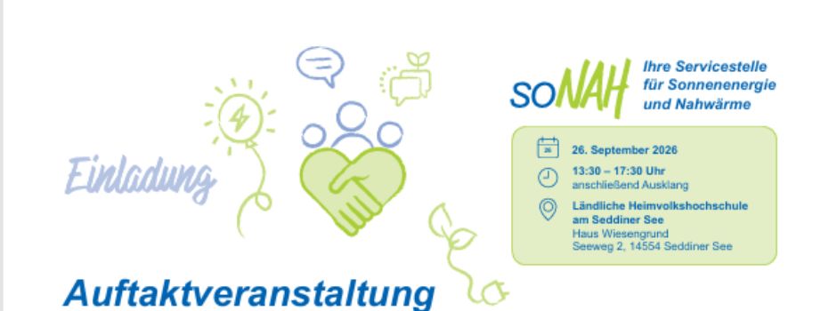 Einladung zur Bürgerenergie-Veranstaltung der soNAH-Servicestelle