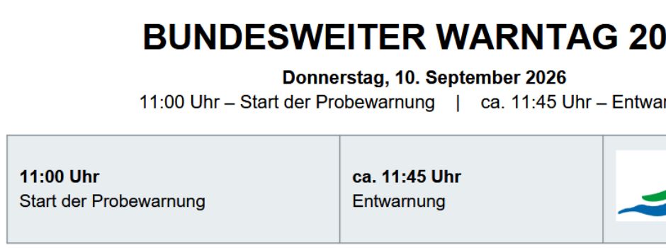 Bundesweiter Warntag 2026