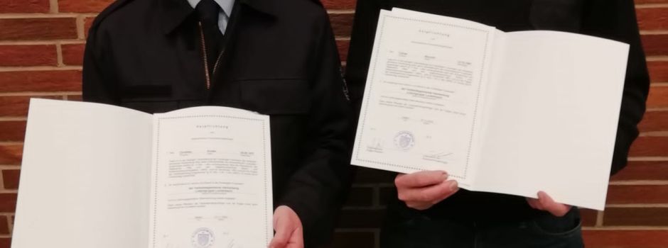 Verpflichtung von zwei neuen Kameraden in den Dienst der Freiwilligen Feuerwehr Luckenbach