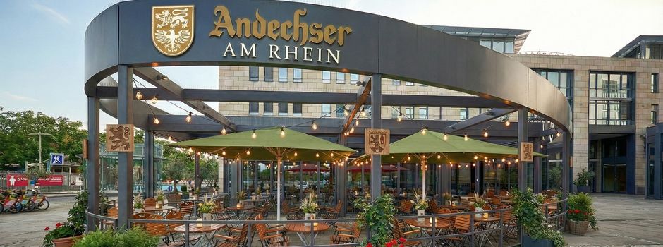 Bayerisches Bier und Mainzer Wein: Neues Gasthaus am Rheinufer