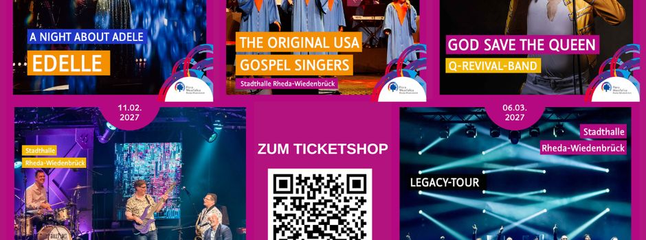 Stadthalle Rheda-Wiedenbrück präsentiert musikalische Höhepunkte mit Adele, Queen und Gospel-Legenden