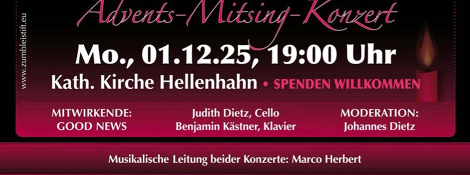 GOOD NEWS lädt zum Mitsing-Konzert am 1. Dezember