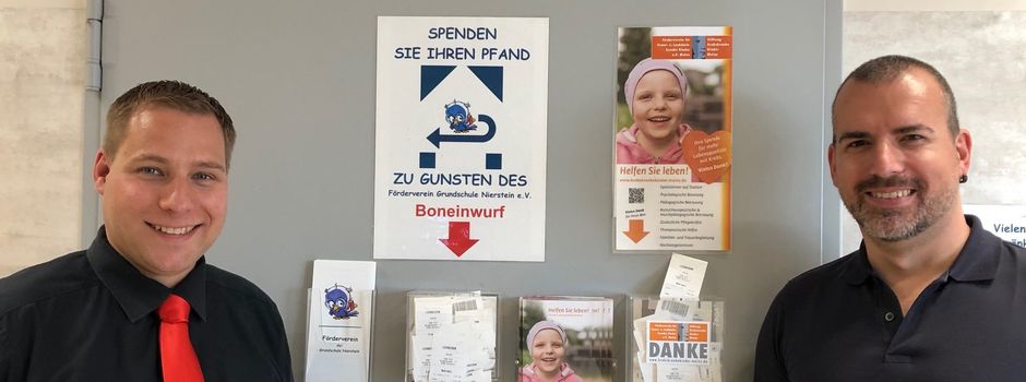 Getränkebons bei der Rewe Nierstein spenden für den guten Zweck