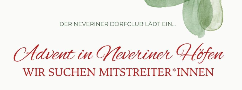 Advent in Neveriner Höfen – Mach mit und gestalte deinen eigenen Hof!