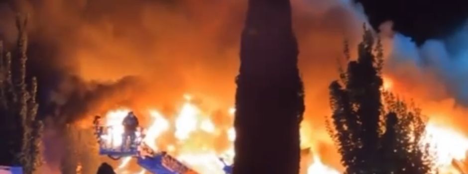 Brand einer Lagerhalle in Mainz-Hechtsheim