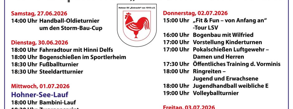Es geht wieder los - Sportwoche in Hohn