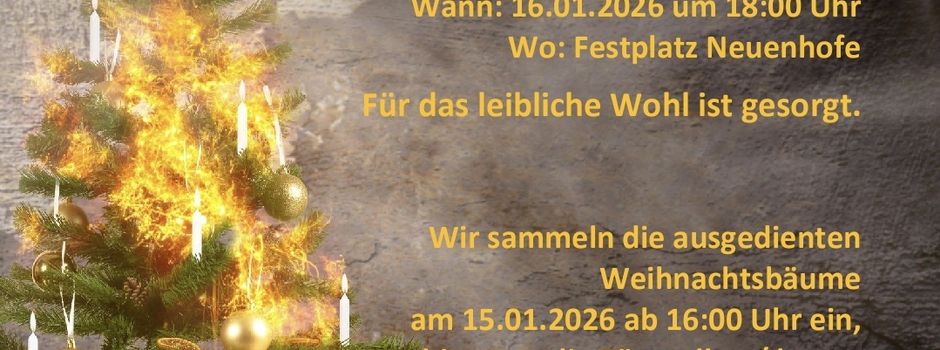 Weihnachtsbaum in Flammen Neuenhofe