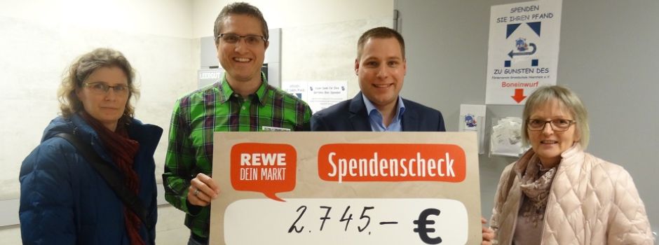 REWE-Kunden sammeln eine stolze Summe für den Förderverein der Grundschule Nierstein e.V.