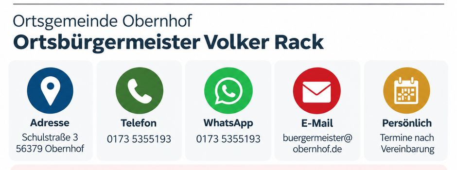 So erreichen Sie die Ortsgemeinde Obernhof