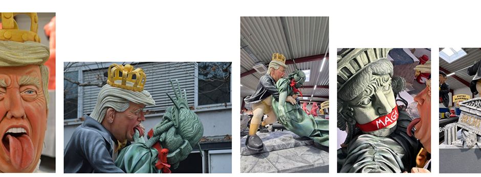 Jubiläum mit Polit-Prominenz aus Pappe: 50. Rheinland-Pfalz-Ausstellung zeigt „Trump“-Wagen